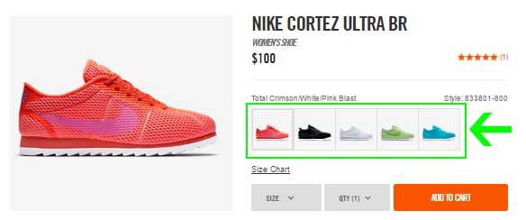 Again, we can see how Nike, an eCommerce leader, does a great job here